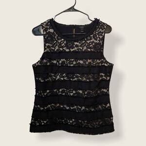 J. Crew black lace sleeveless blouse black medium
